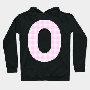 Pink Letter O in Plaid Pattern Background. Hoodie